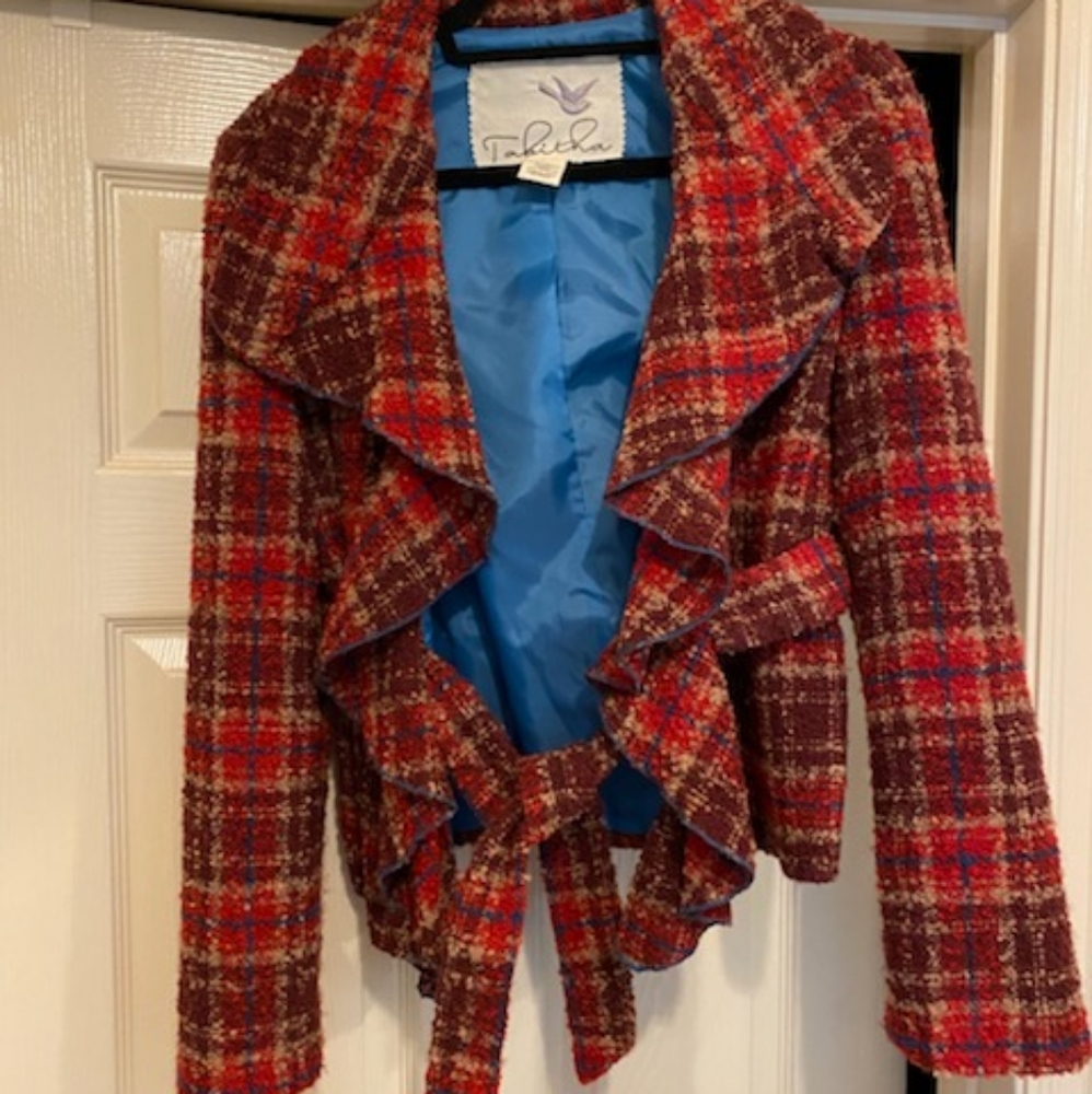 Anthropologie (Tabitha) Ruffle Tweed Wrap Jacket - Picture 2 of 4